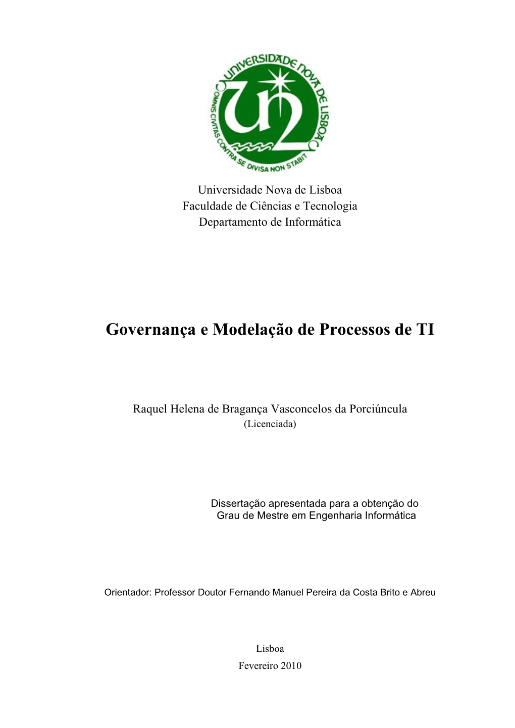 Governança E Modelação De Processos De TI