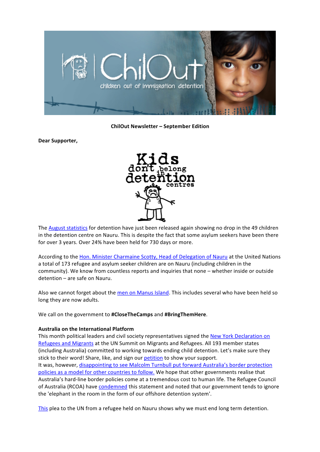 Chilout Newsletter – September Edition