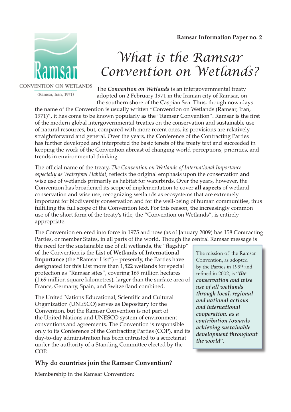 What Is the Ramsar Convention on Wetlands?