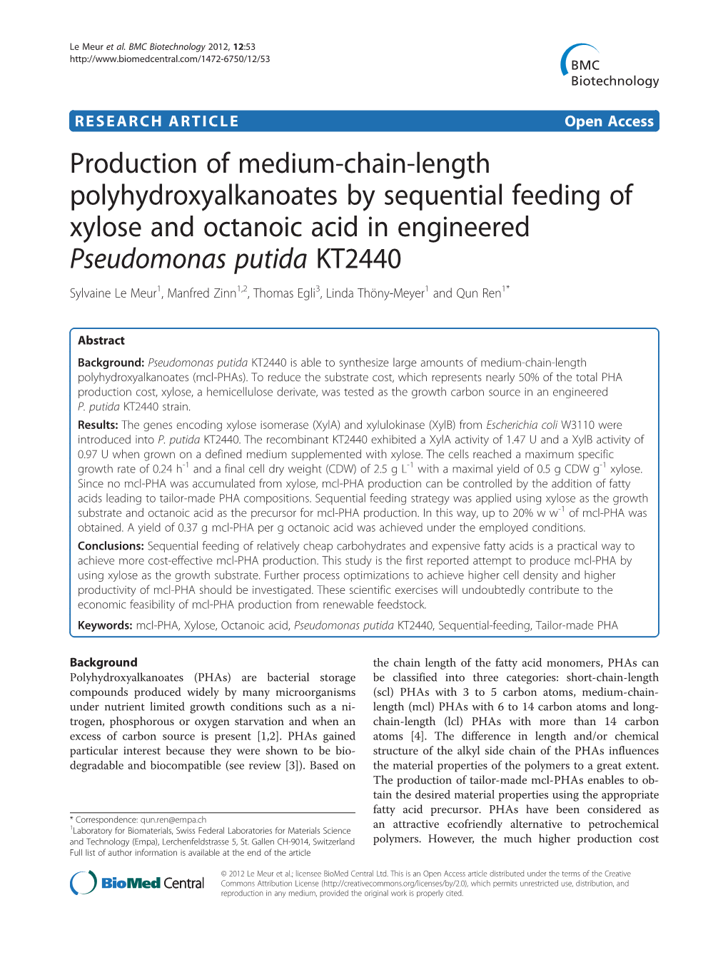 Production of Medium-Chain-Length