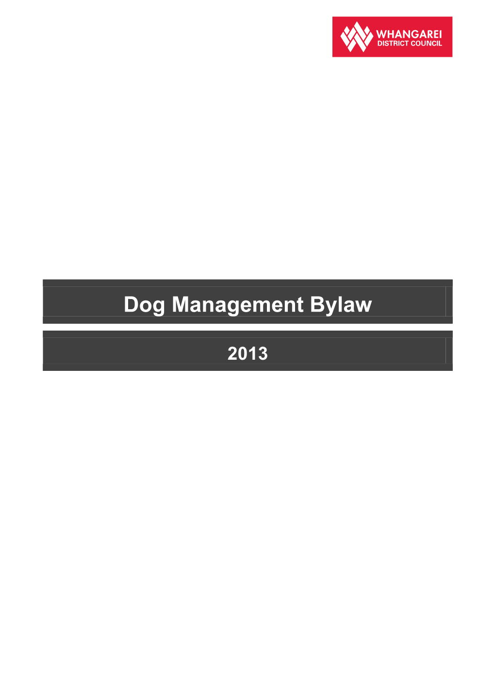 Dog Management Bylaw 2013