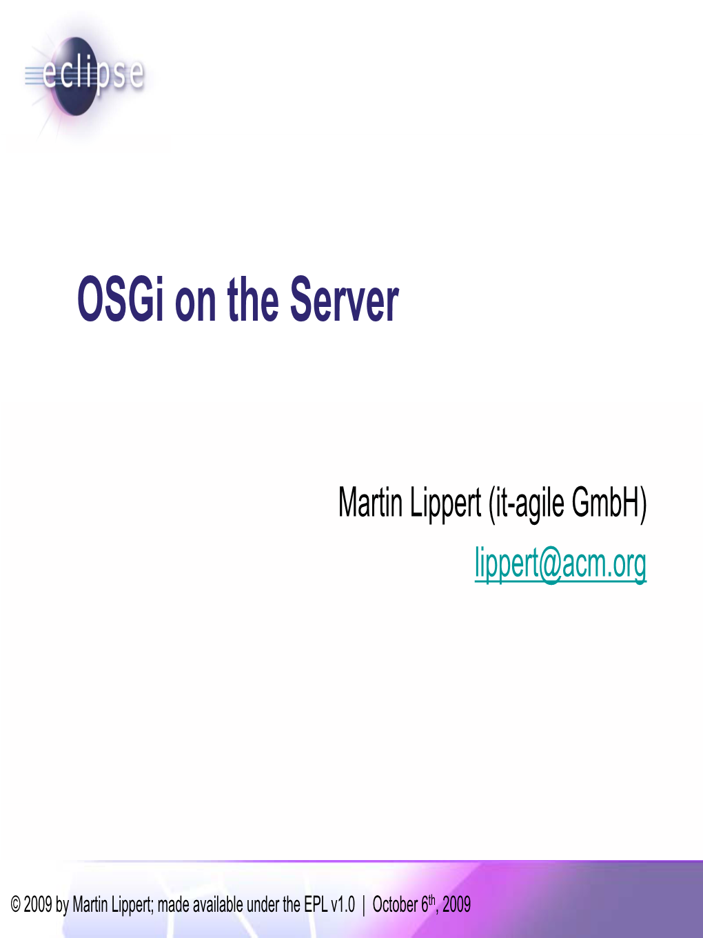 Jaoo2009-Osgi on the Server