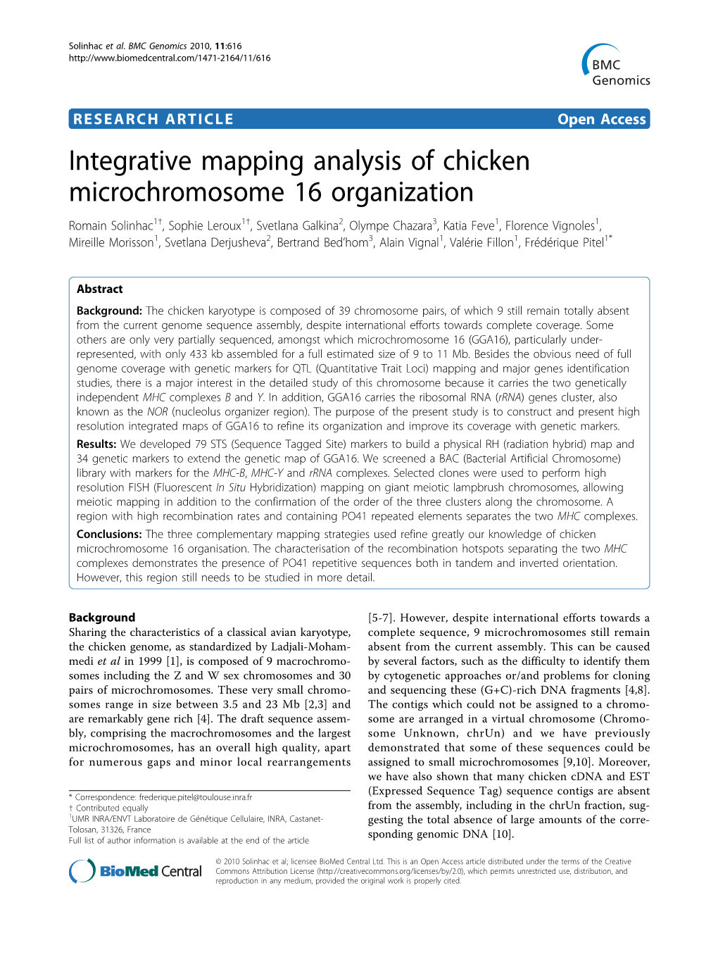 Integrative Mapping Analysis of Chicken Microchromosome 16