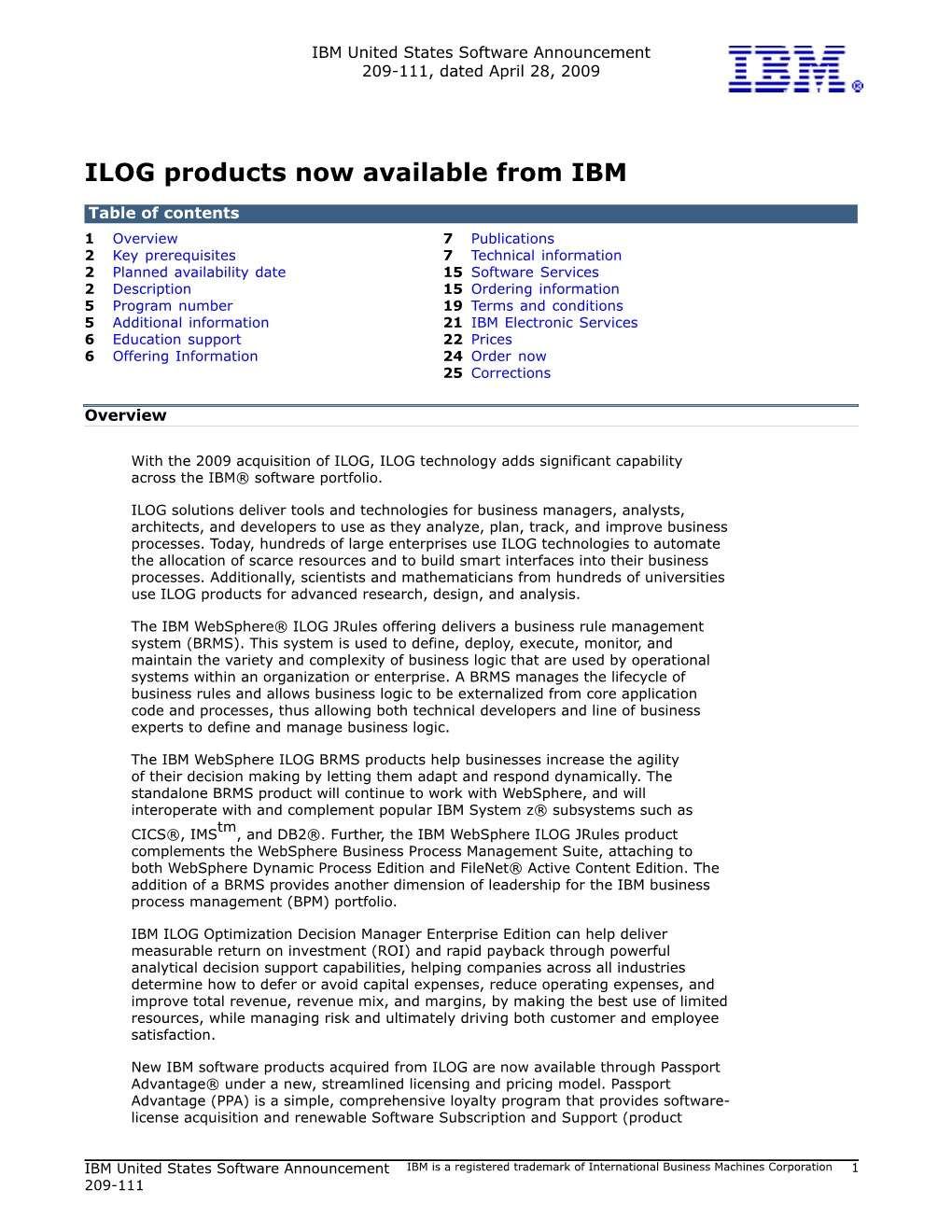 ILOG Products Now Available from IBM