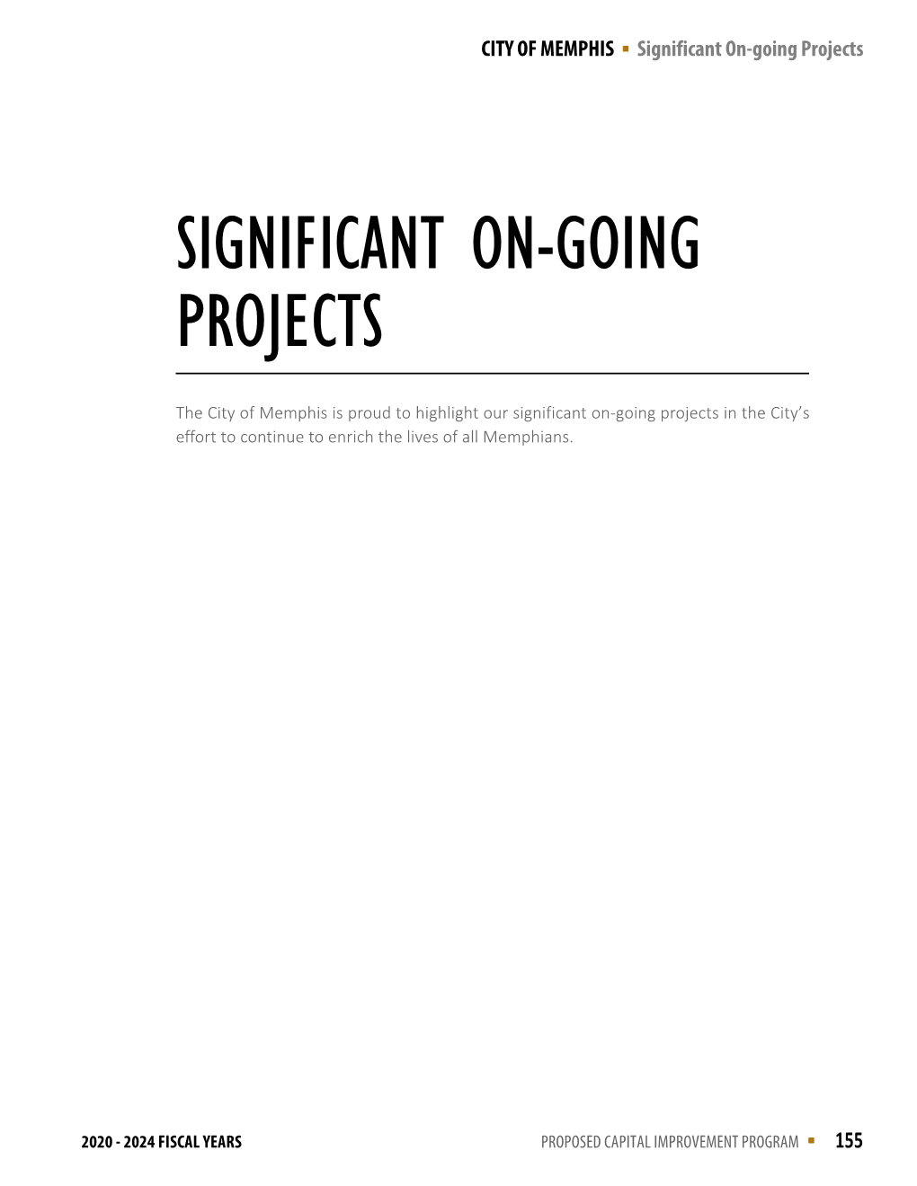 Significant On-Going Projects