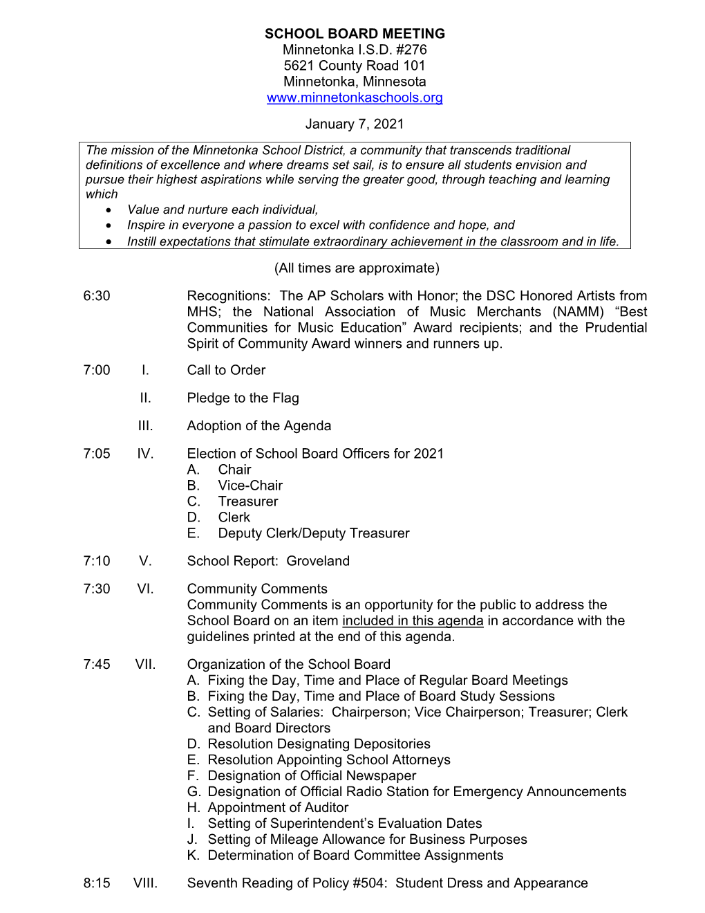 Proposed Plan for Re-Opening Minnetonka Schools in 2021