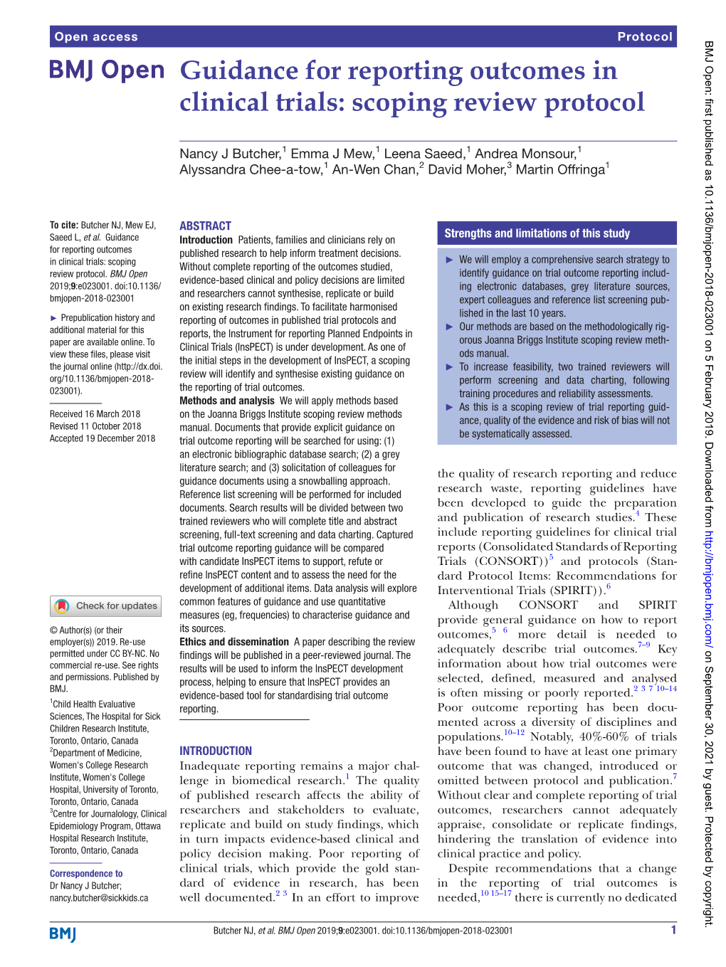 Guidance for Reporting Outcomes in Clinical Trials: Scoping Review Protocol