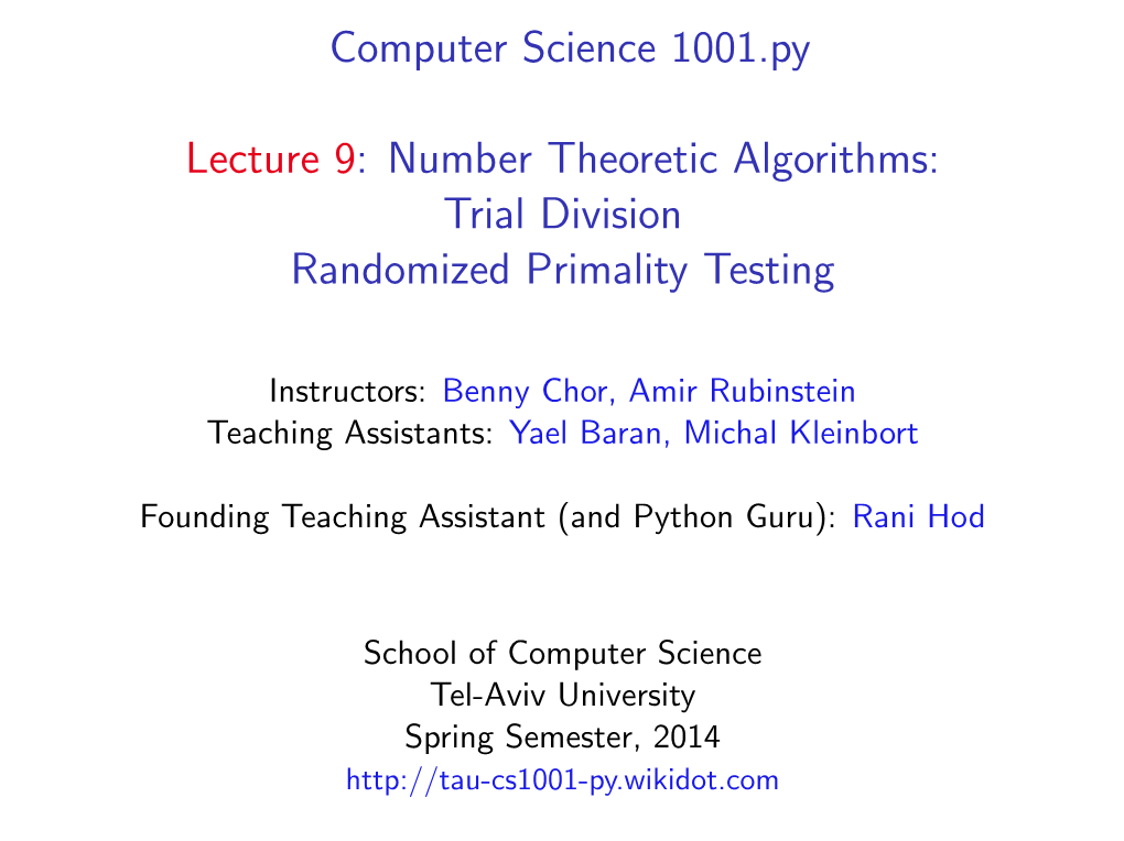 Trial Division Randomized Primality Testing