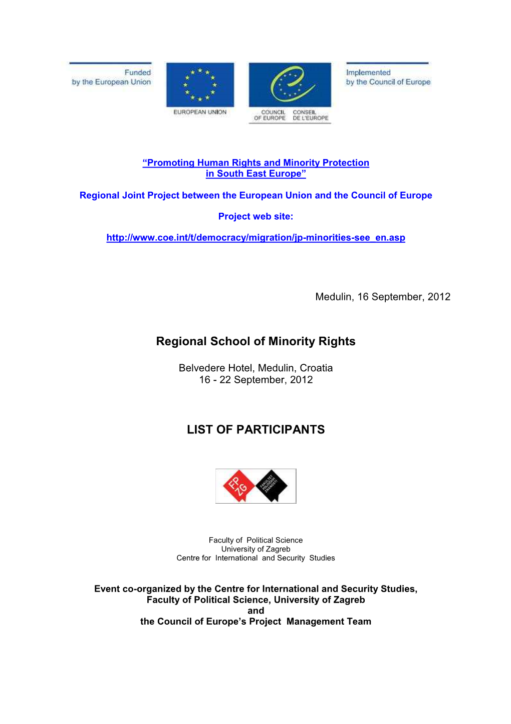 List of Participants MEDULIN