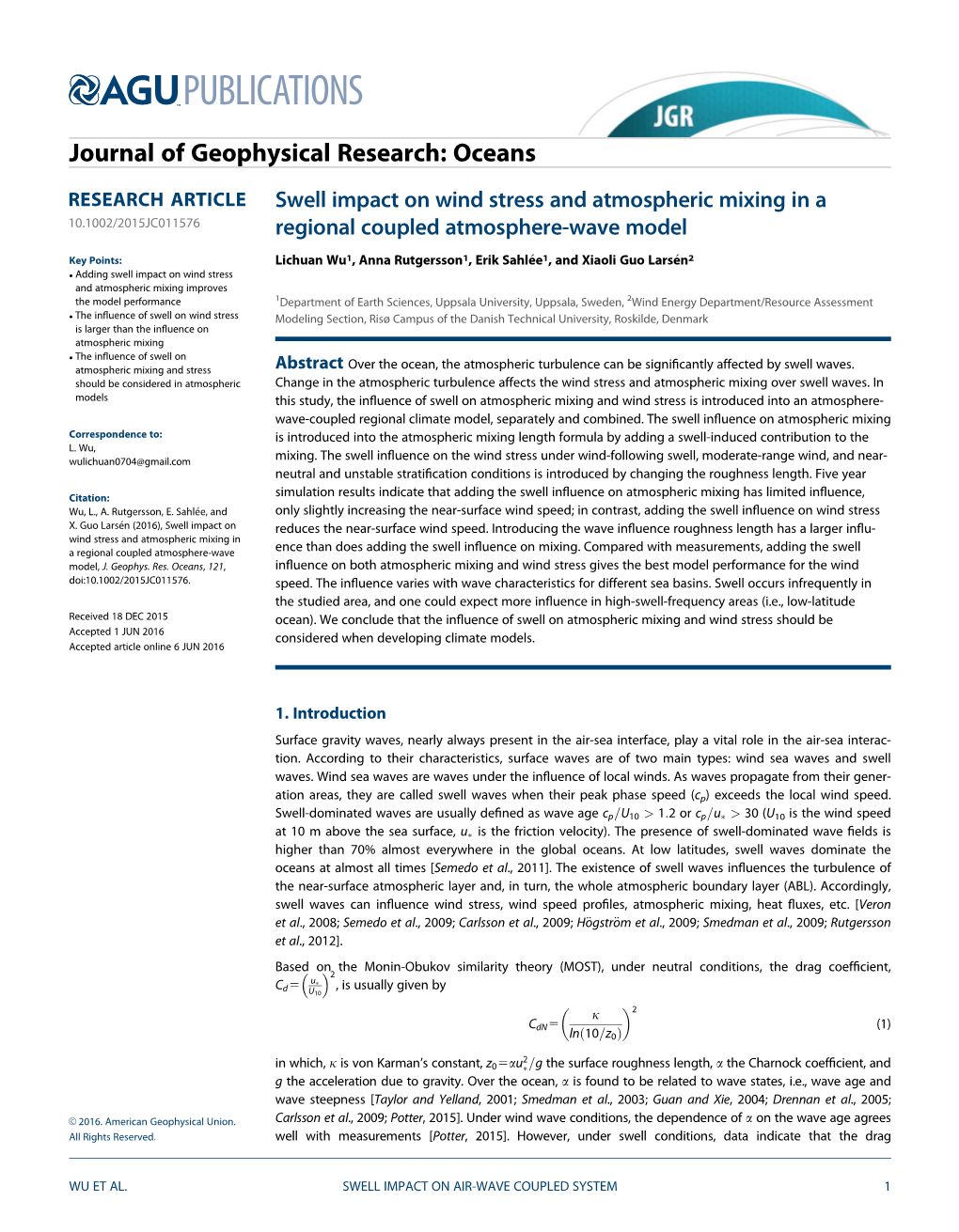 Swell Impact on Wind Stress and Atmospheric Mixing in a Regional