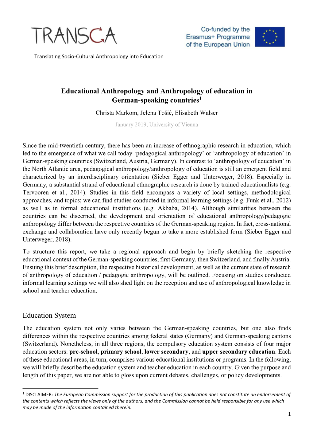 Educational Anthropology and Anthropology of Education In