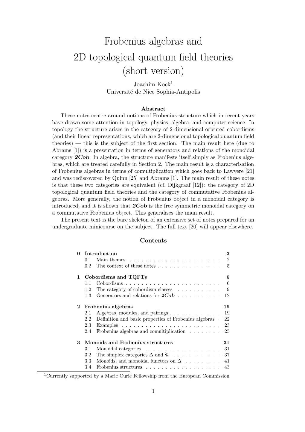 Frobenius Algebras and 2D Topological Quantum Field Theories