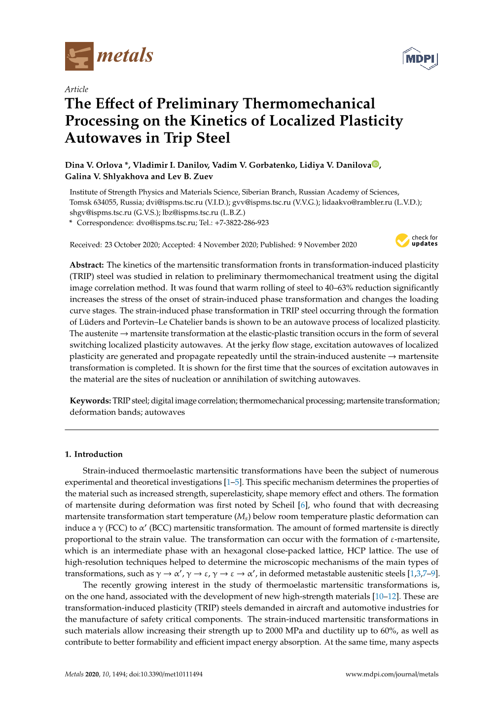 The Effect of Preliminary Thermomechanical Processing On