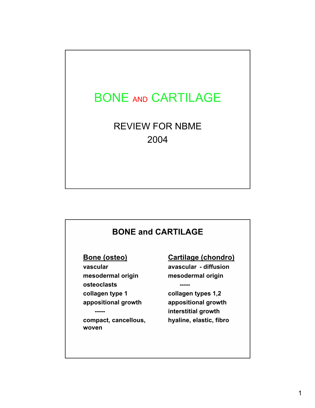 Bone and Cartilage