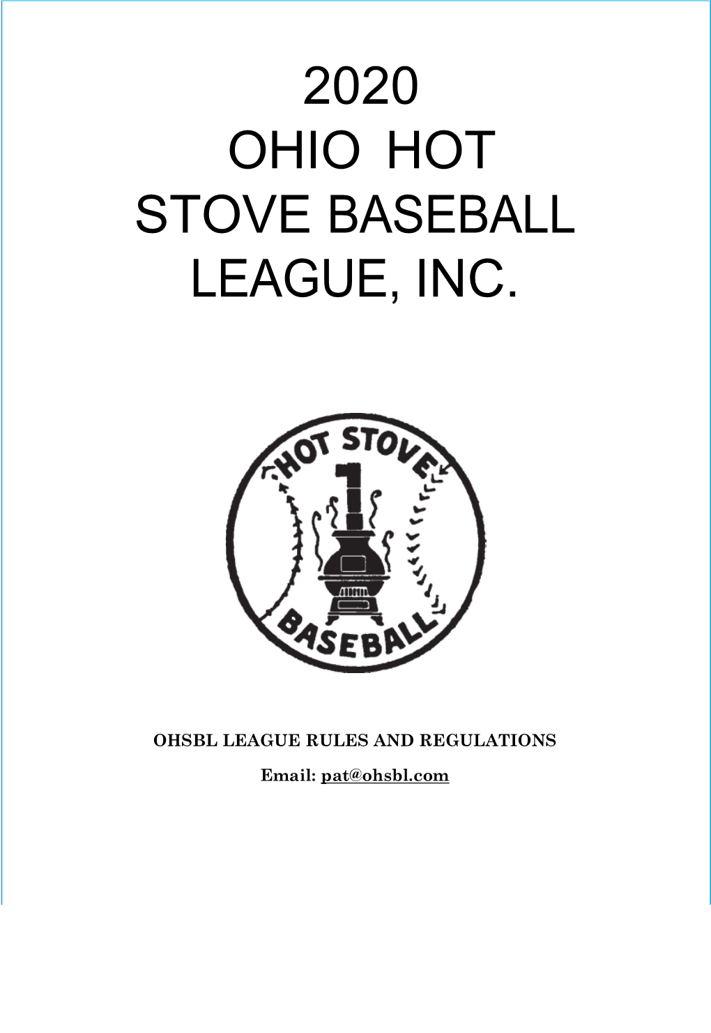 2020 Ohio Hot Stove Baseball League, Inc