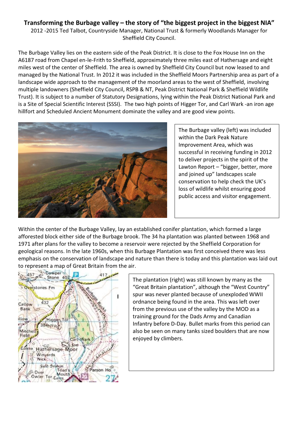 Transforming the Burbage Valley