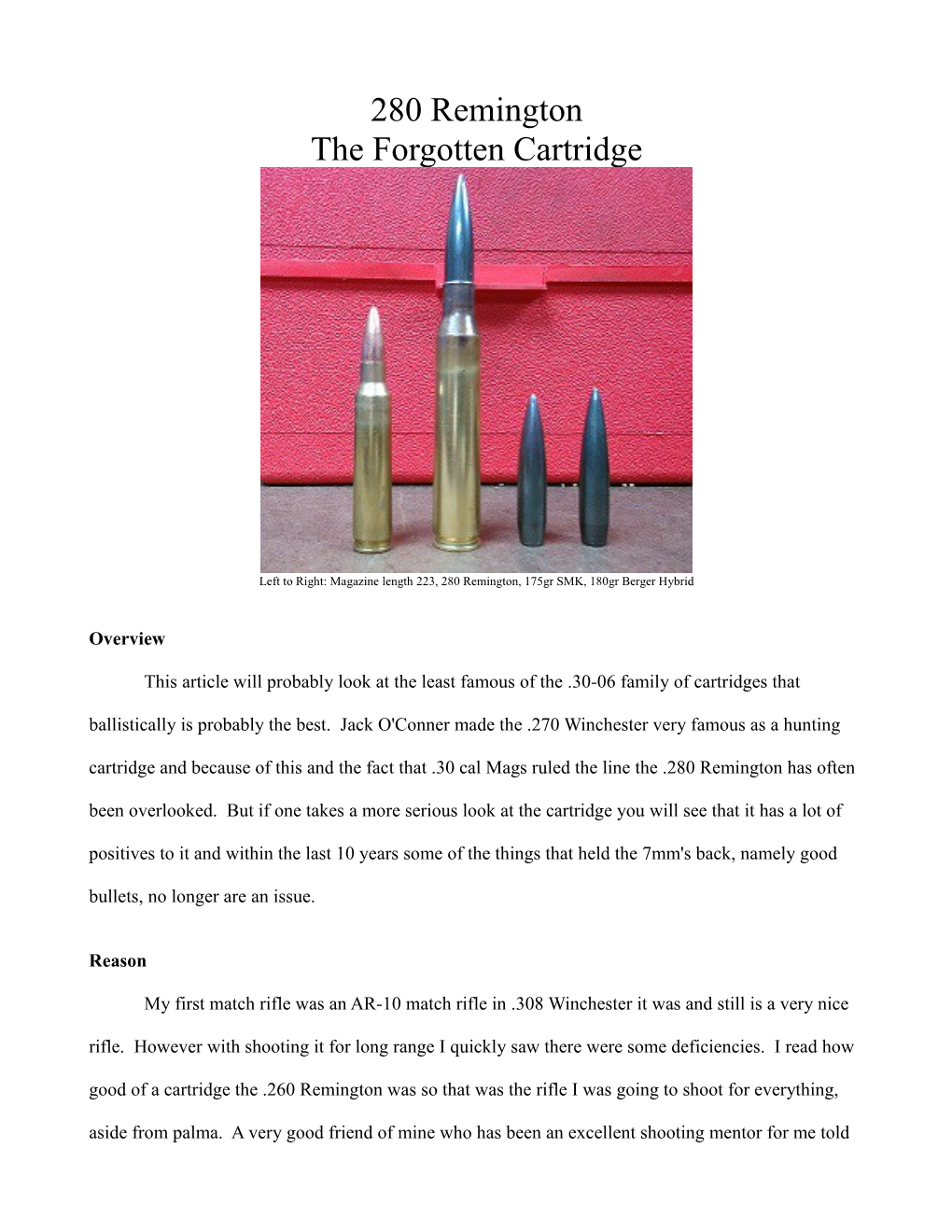280 Remington the Forgotten Cartridge