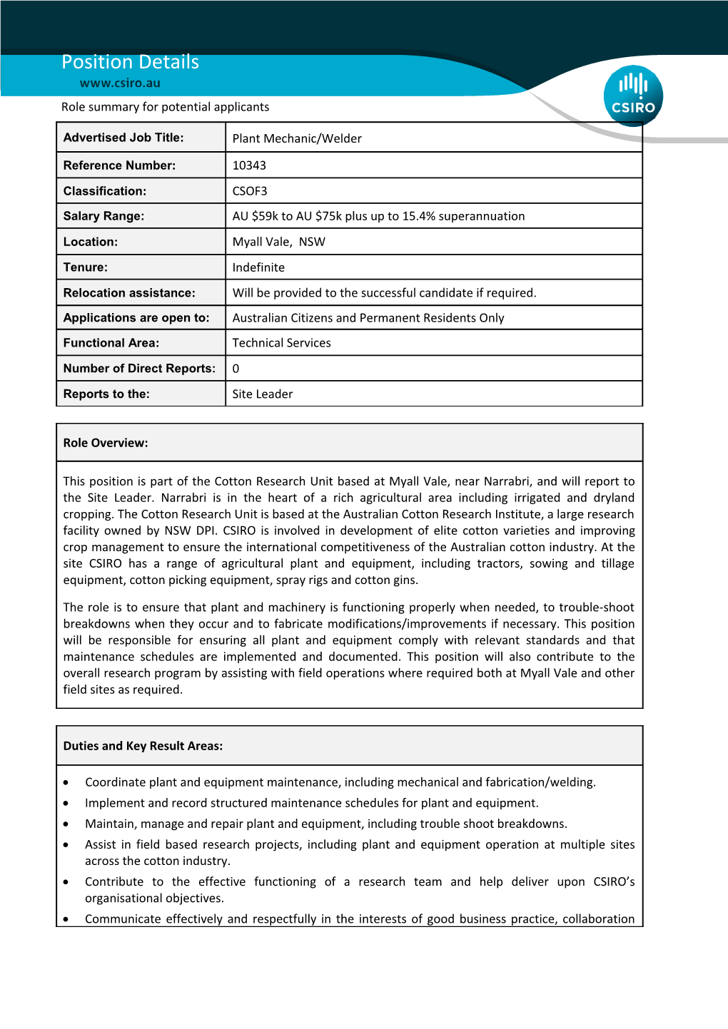 Position Details - Technical Services - CSOF3 s1