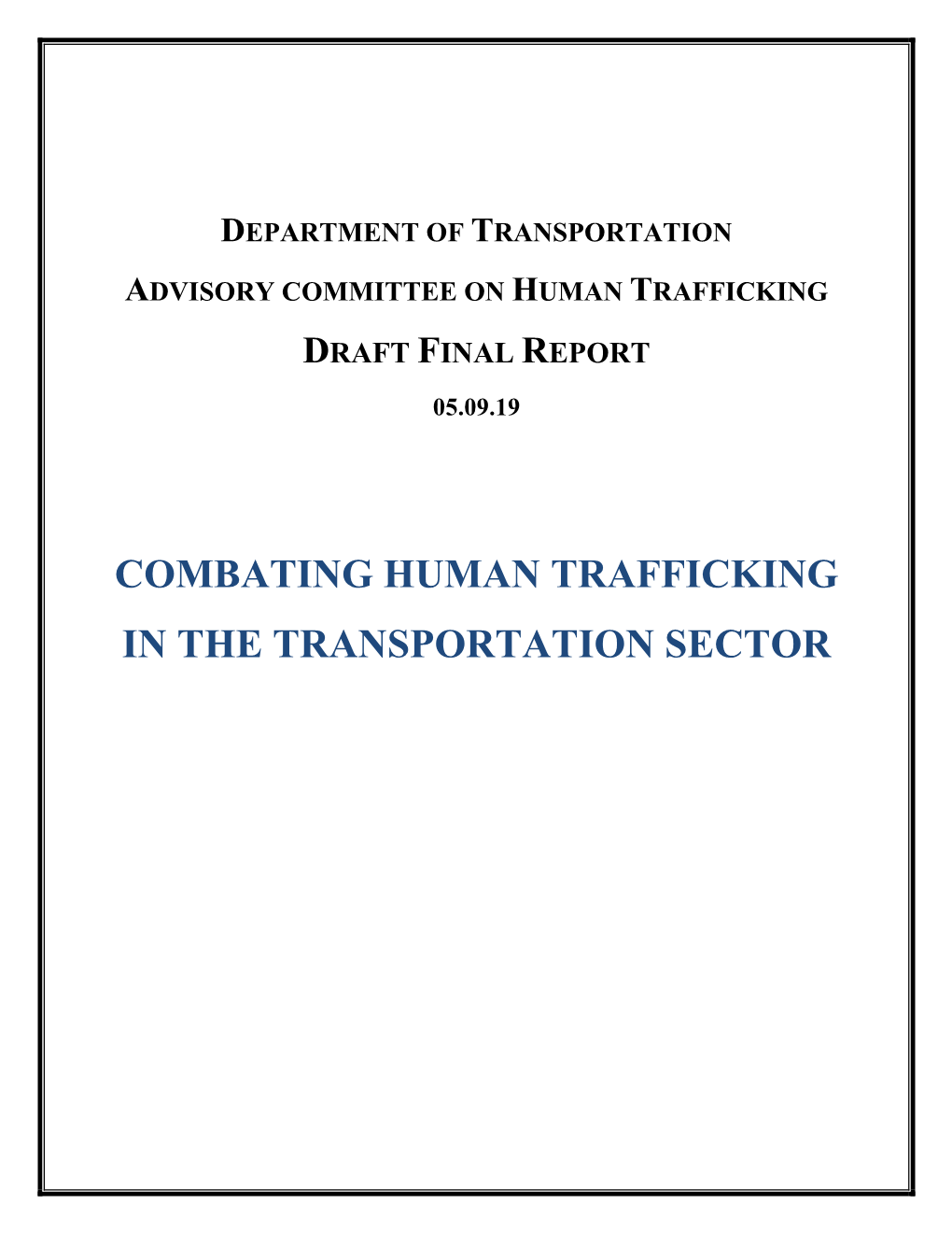 Combating Human Trafficking in the Transportation Sector