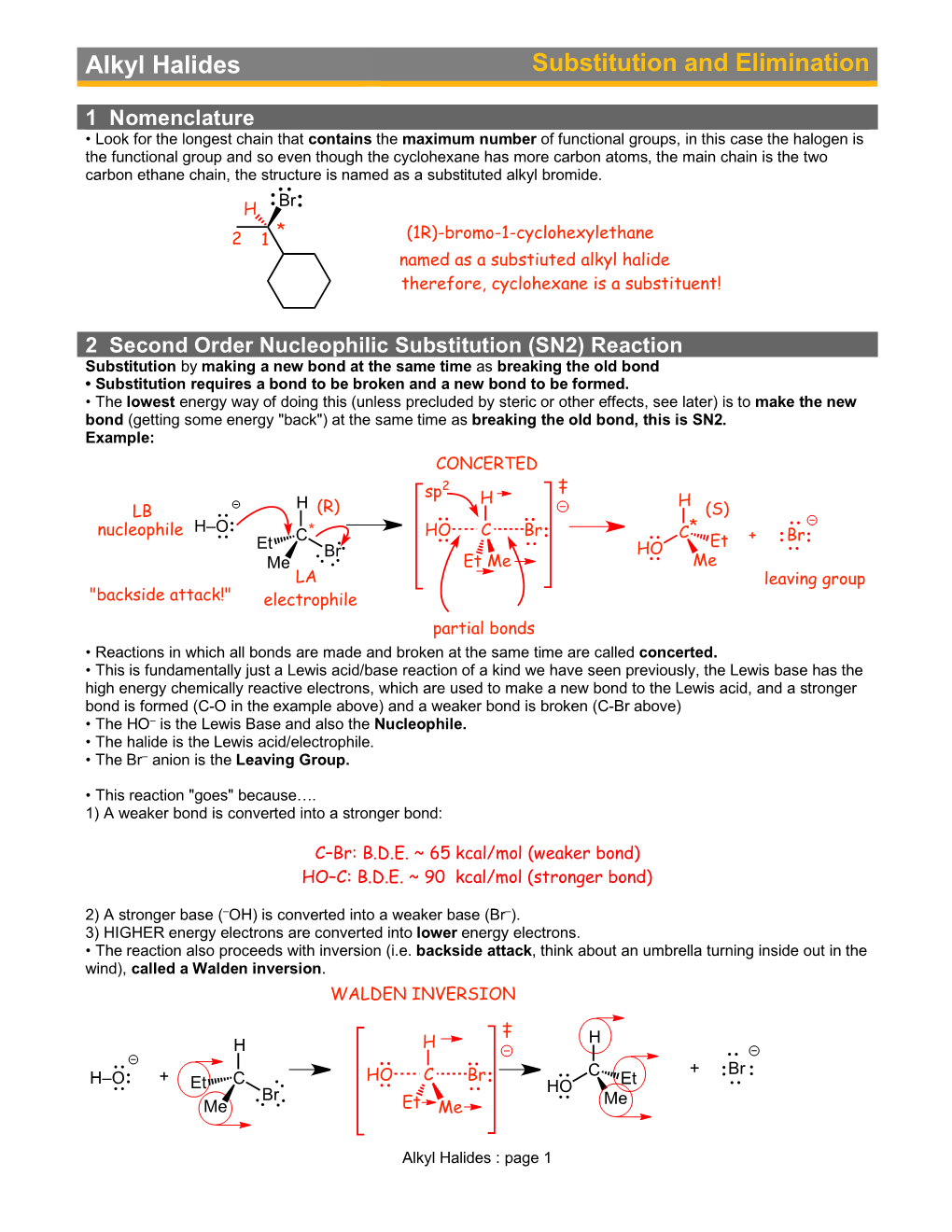 Alkyl Halides Substitution and Elimination