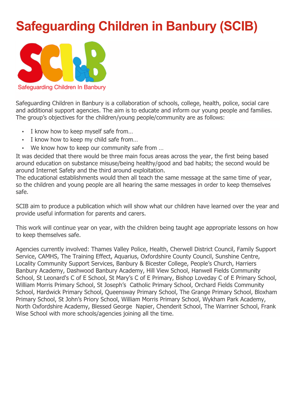 Safeguarding Children in Banbury (SCIB)