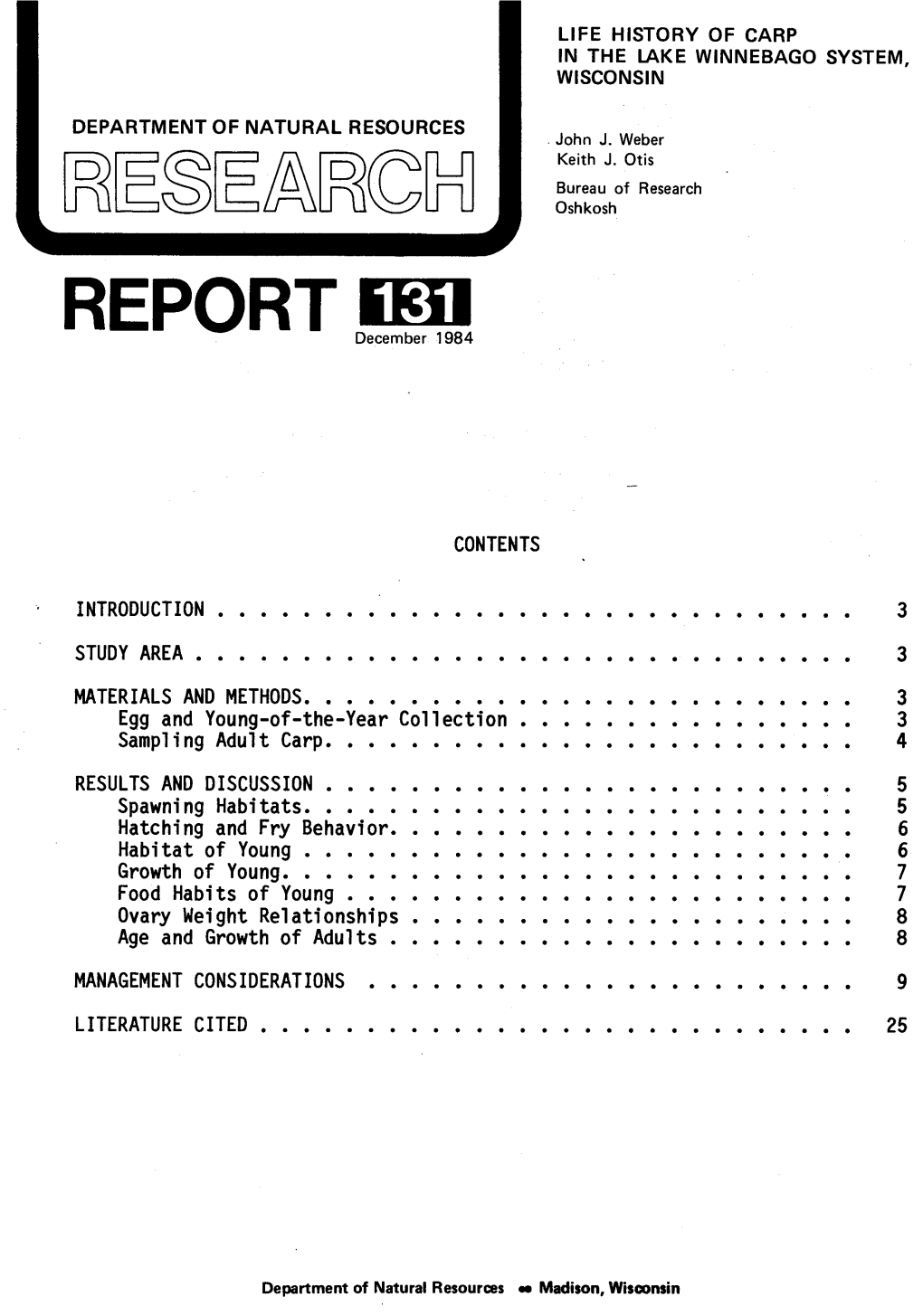 Contents Introduction Study Area •• Materials And