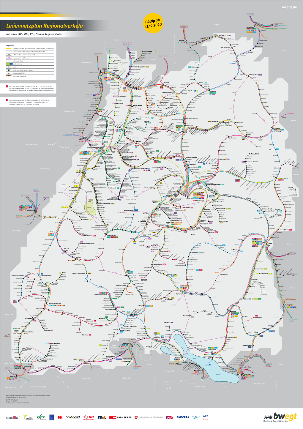 Liniennetzplan Bwegt Regionalverkehr BW