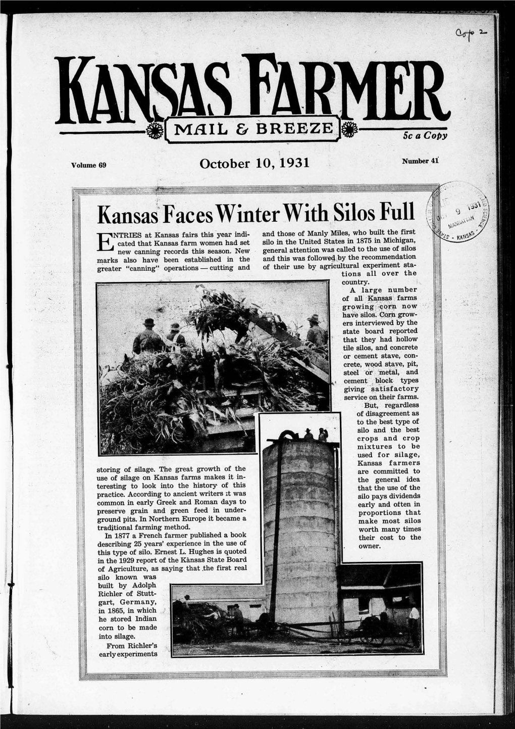 Kansas\'Faceswinterwith Silos Full