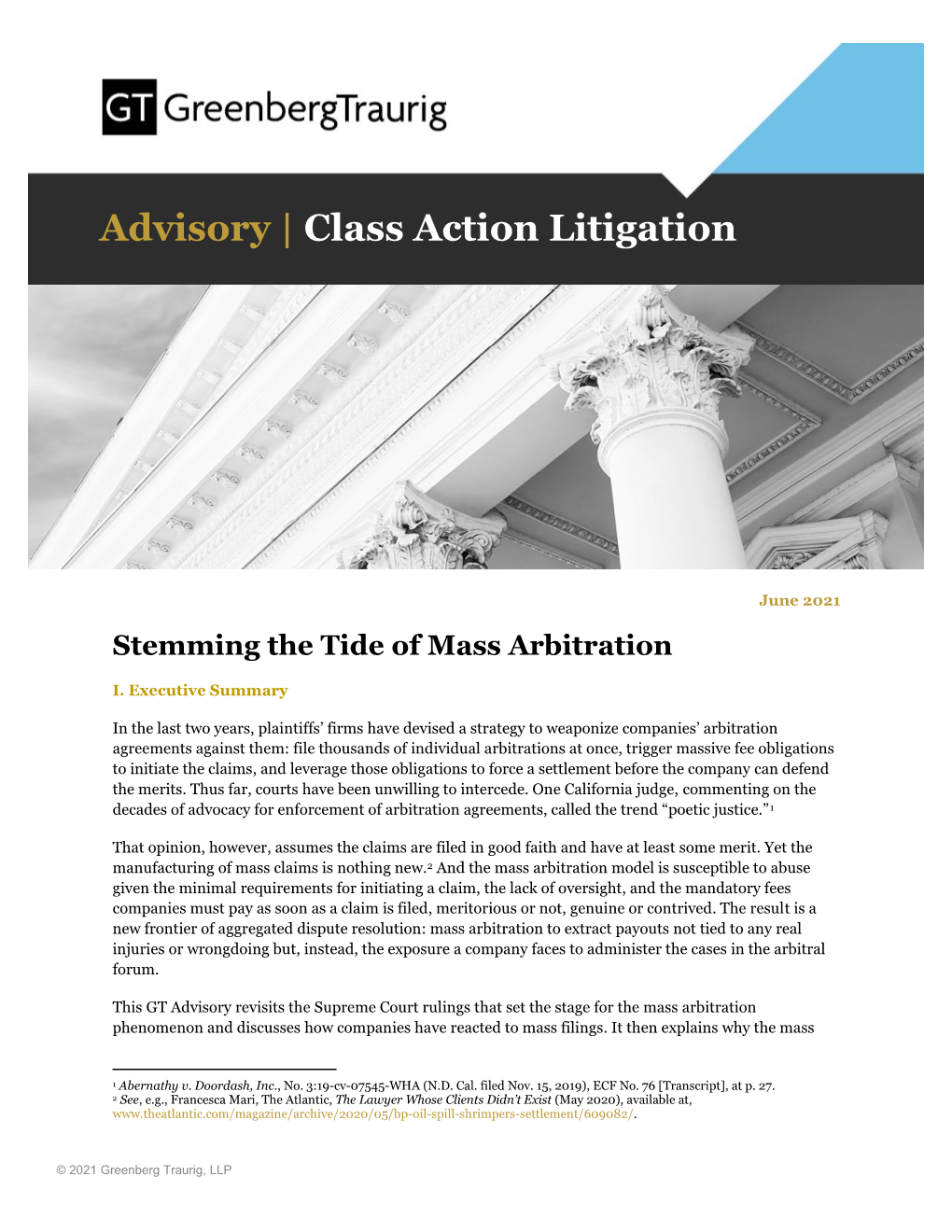 Advisory | Class Action Litigation