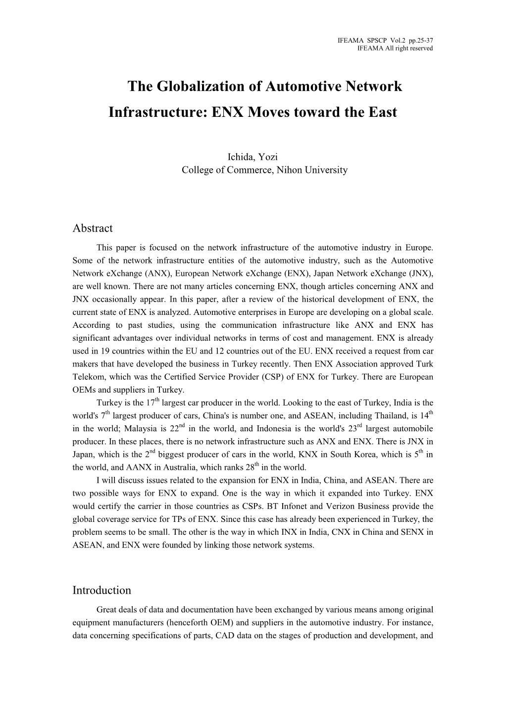 Development of European Automotive Enterprises' EDI in Asia