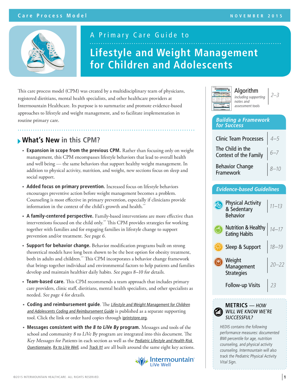 Lifestyle and Weight Management for Children and Adolescents