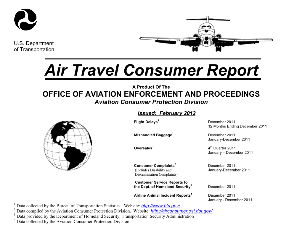 Air Travel Consumer Report