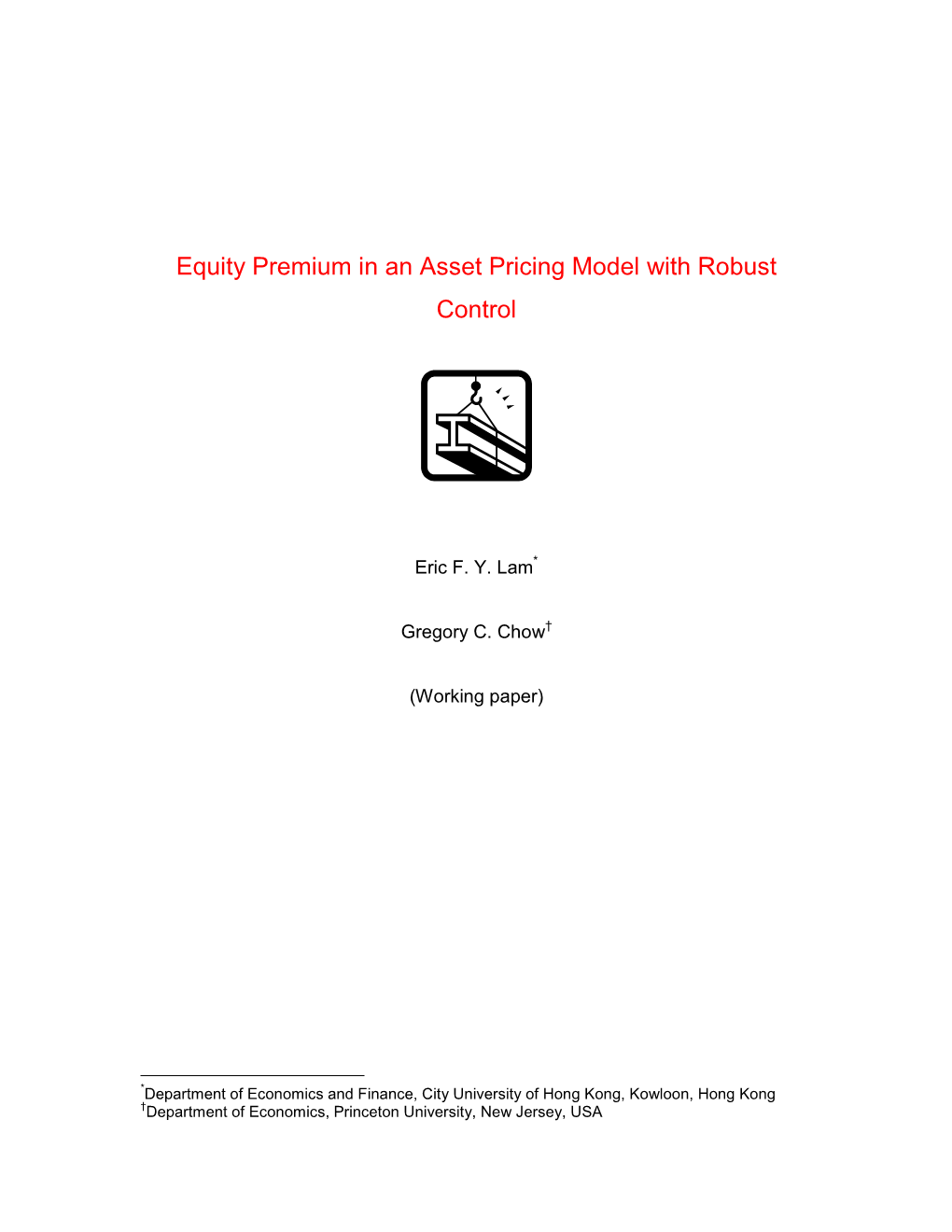 Equity Premium in an Asset Pricing Model with Robust Control