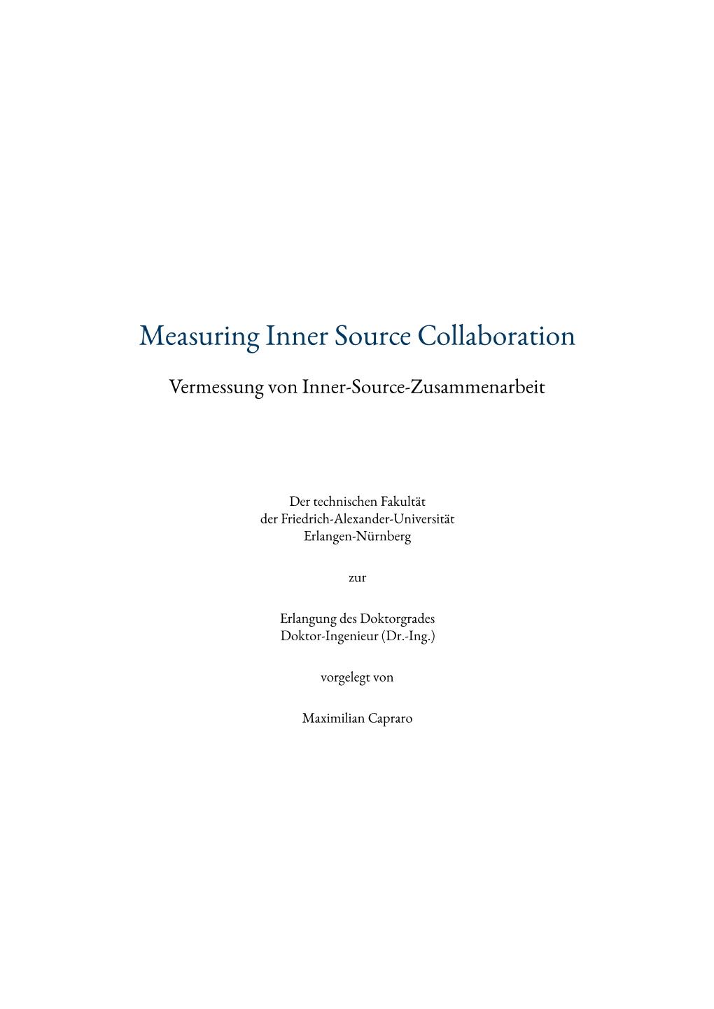 Measuring Inner Source Collaboration