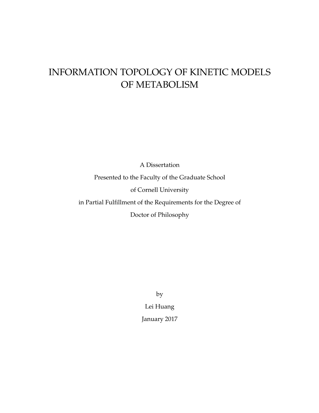 Information Topology of Kinetic Models of Metabolism