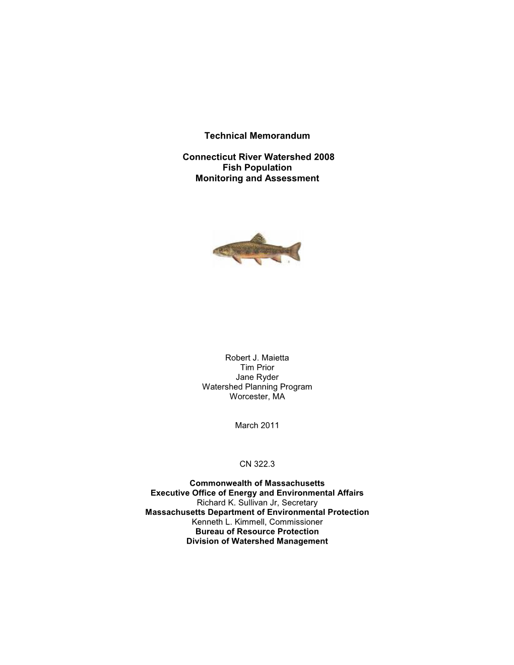 Technical Memorandum Connecticut River Watershed 2008 Fish