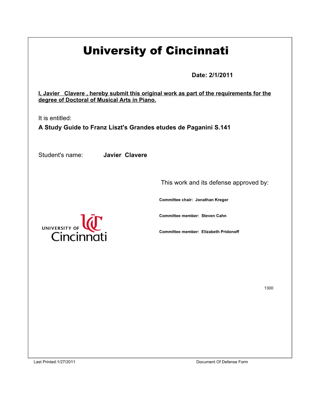 University of Cincinnati