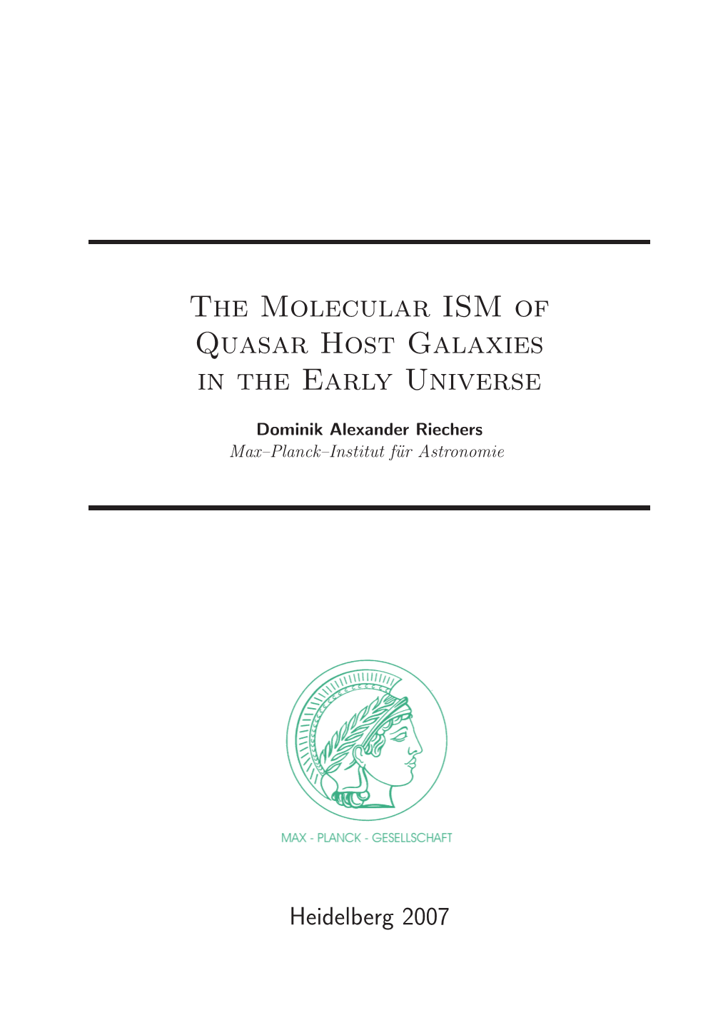 The Molecular ISM of Quasar Host Galaxies in the Early Universe