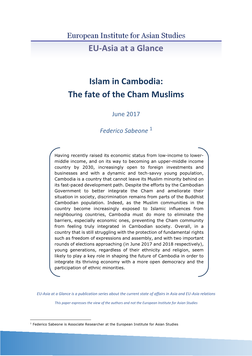 The Fate of the Cham Muslims