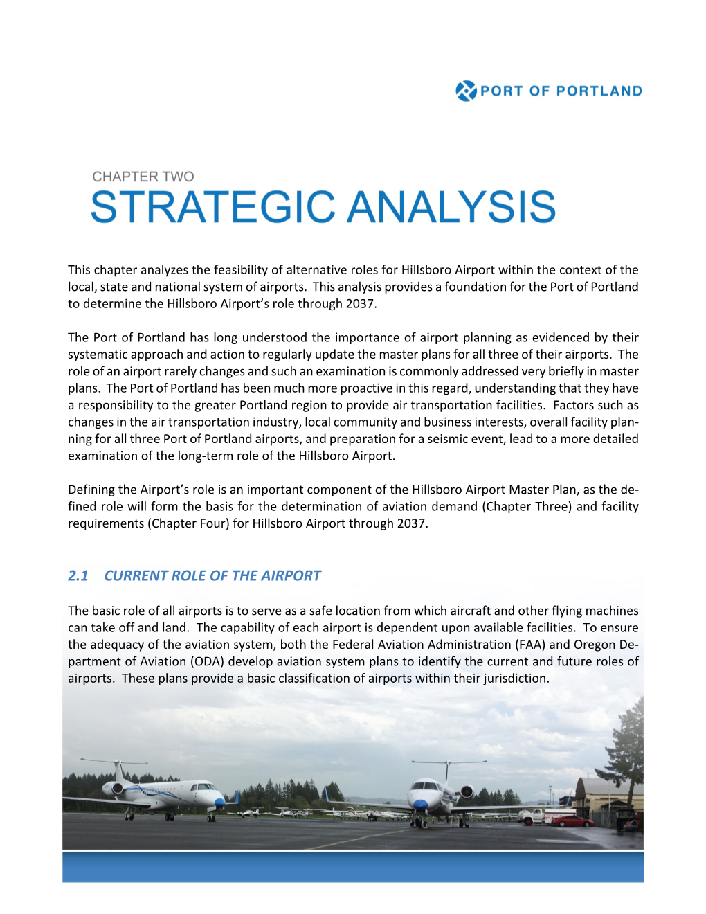 Strategic Analysis Hio Master Plan Update Port of Portland