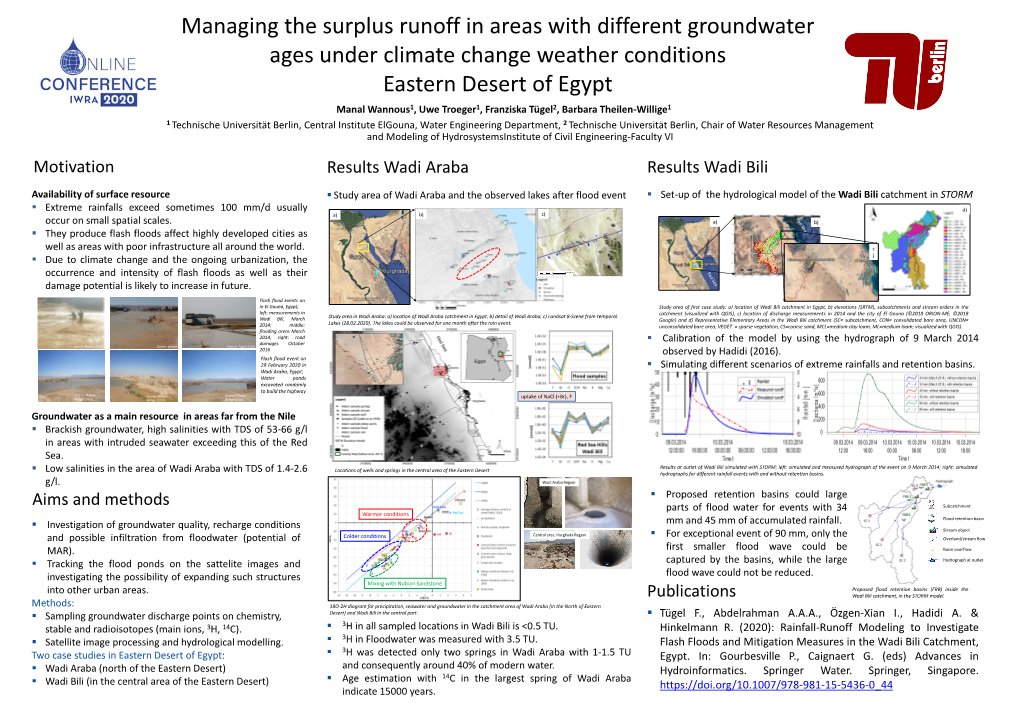 Managing the Surplus Runoff in Areas with Different Groundwater Ages Under Climate Change Weather Conditions Eastern Desert of E