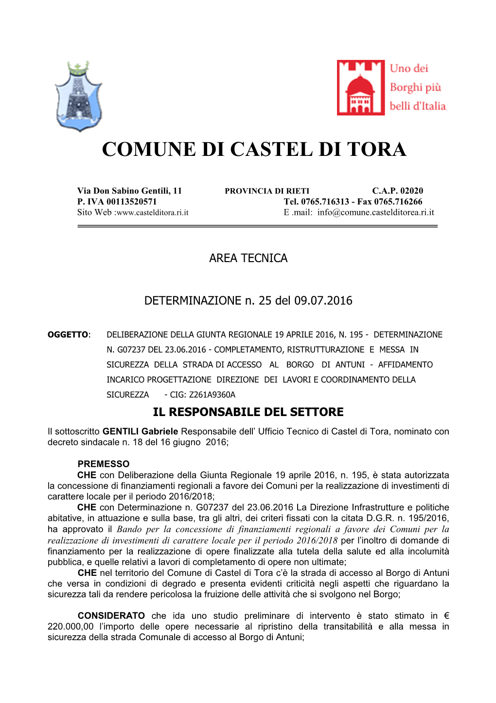 Comune Di Castel Di Tora