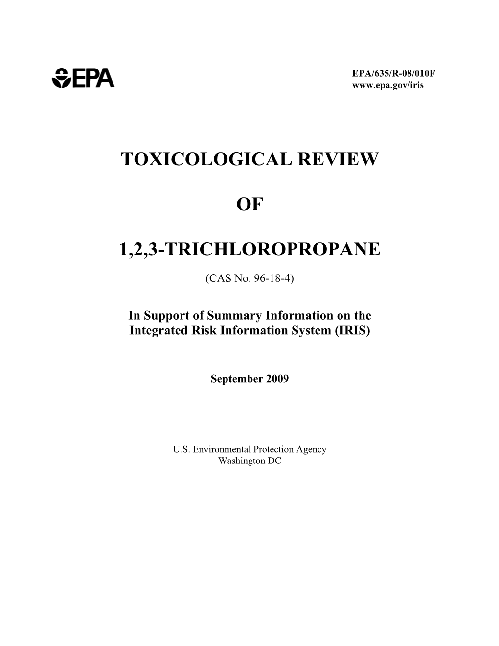 TOXICOLOGICAL REVIEW of 1,2,3-TRICHLOROPROPANE (CAS No