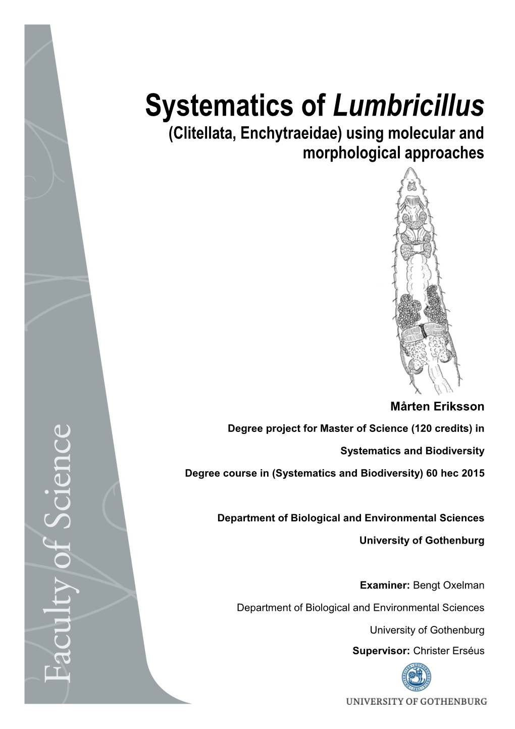 Systematics of Lumbricillus (Clitellata, Enchytraeidae) Using Molecular and Morphological Approaches