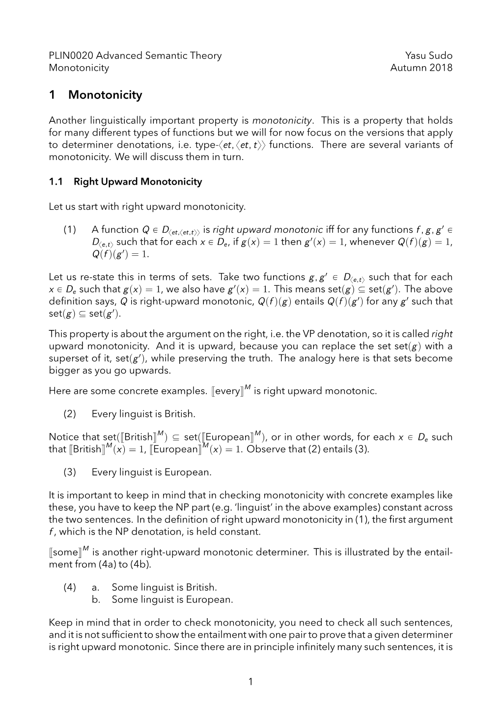 1 Monotonicity