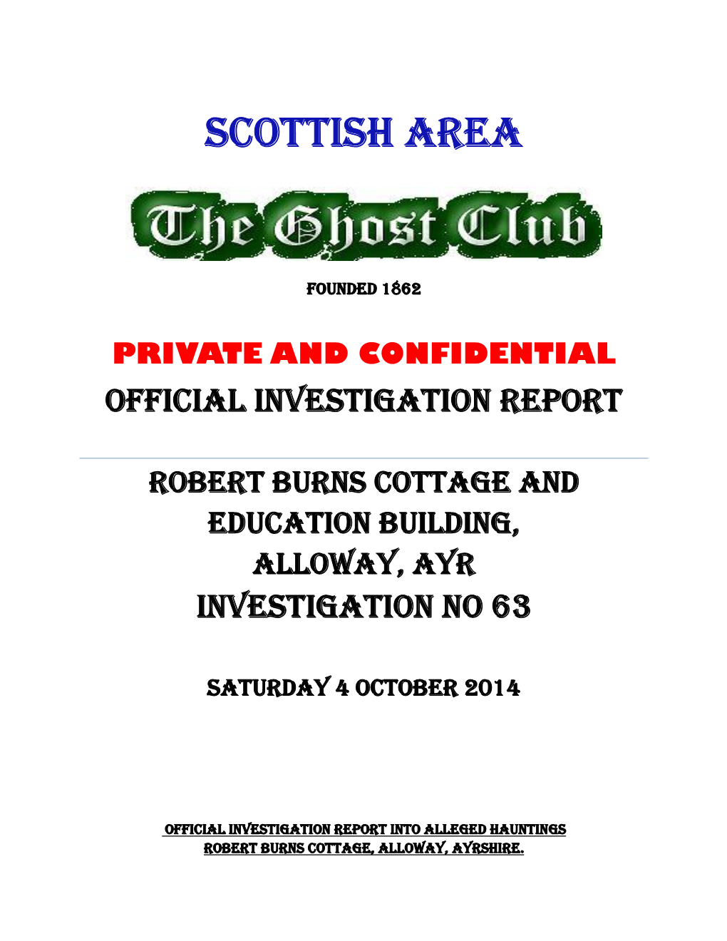 Robert Burns Cottage, October 2014