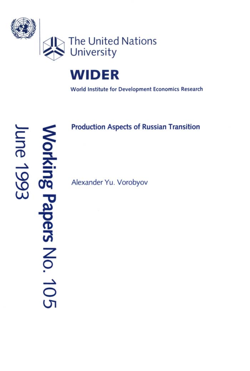 Production Aspects of Russian Transition