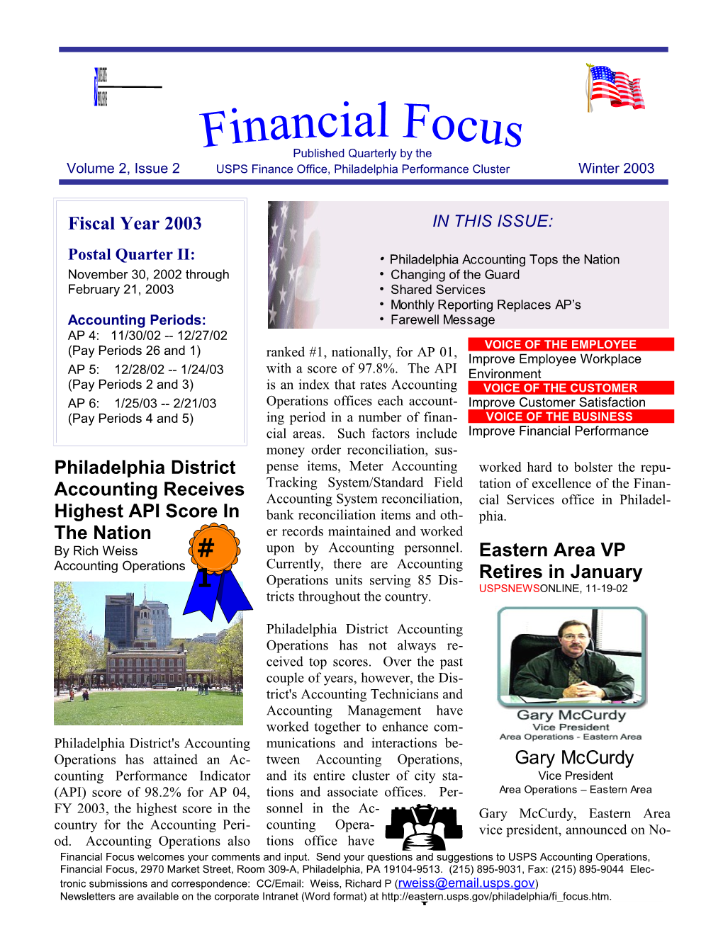 Philadelphia District Accounting Receives