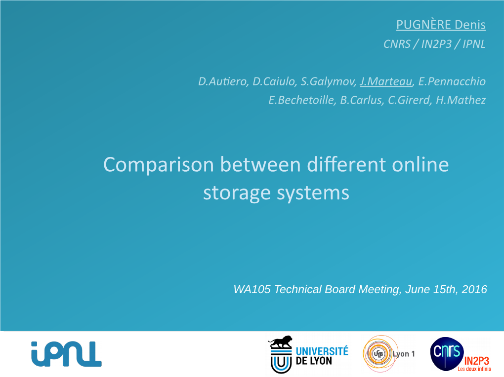 Comparison Between Different Online Storage Systems