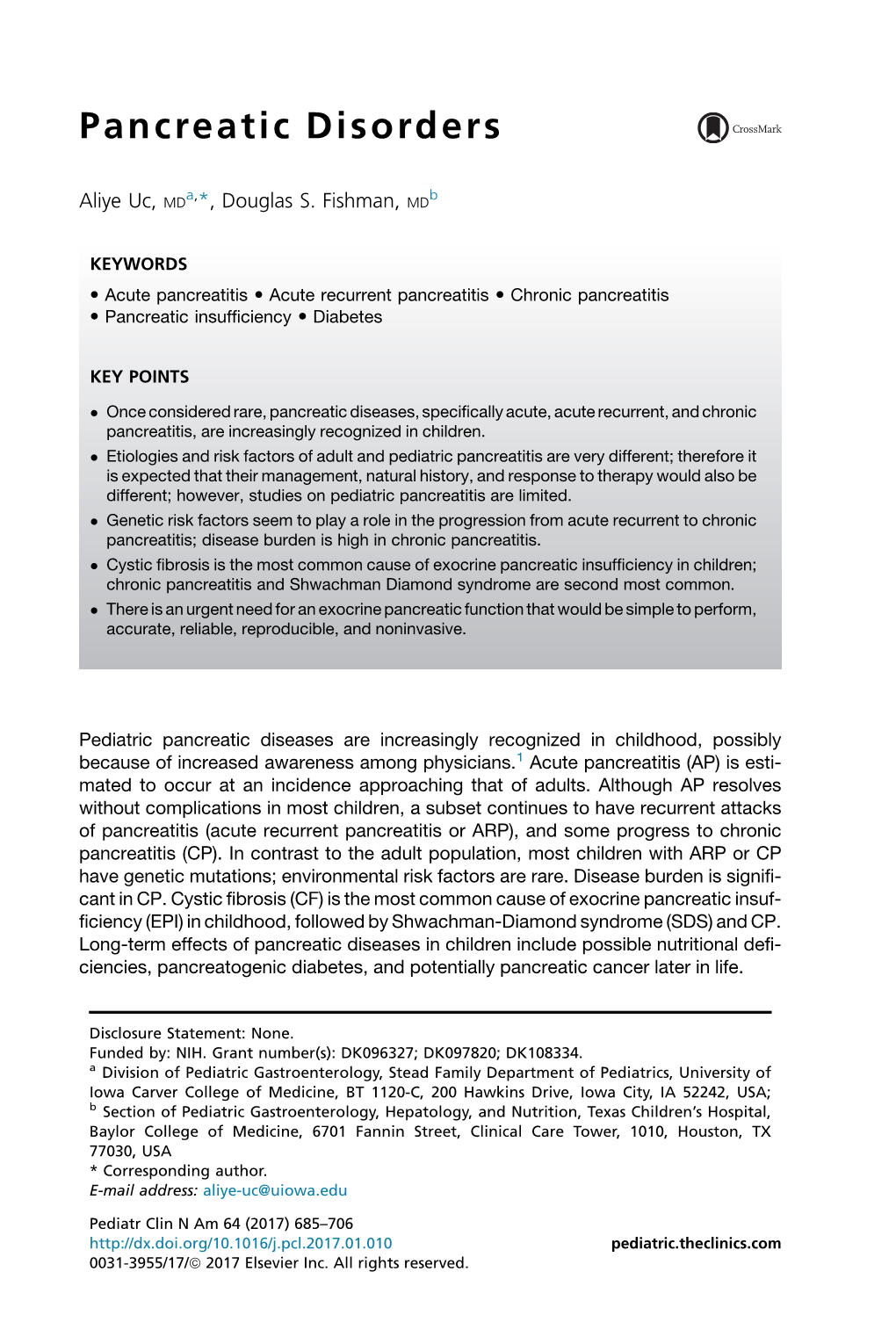 Pancreatic Disorders